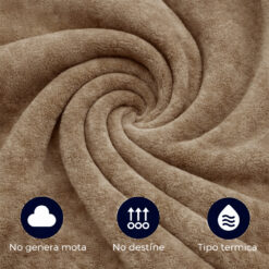 Alternative view of Cobija piel de conejo sintética Camel