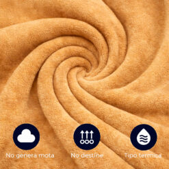 Alternative view of Cobija piel de conejo sintética Camel