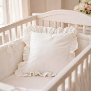 Cojín para bebé blanco con boleros de 144 hilos