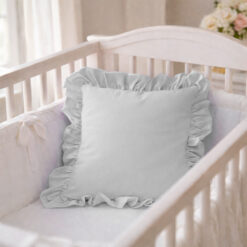 Cojín para bebé gris con boleros de 144 hilos