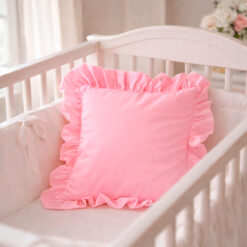 Cojín para bebé rosado con boleros de 144 hilos