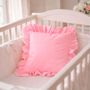 Cojín para bebé rosado con boleros de 144 hilos