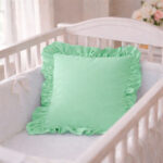 Cojín para bebé verde con boleros de 144 hilos
