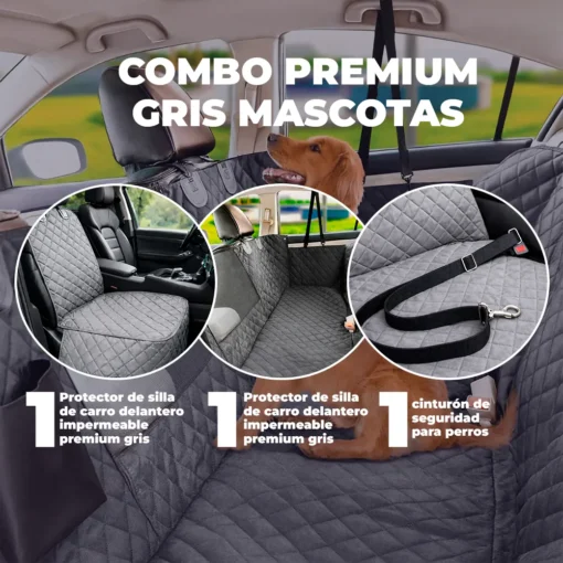 Combo Premium Impermeable Gris para Mascotas Casa LiLe