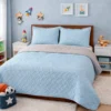 Cubrelecho Infantil Doble Faz Gris y Azul Celeste Casa LiLe