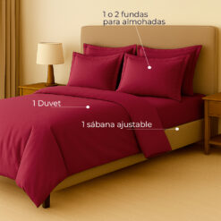 Juego de duvet vinotinto