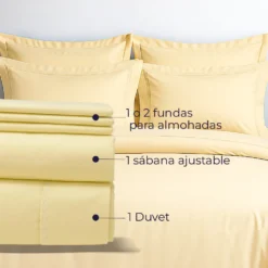 Juego de Duvet Algod n Beige 400 hilos Casa LiLe