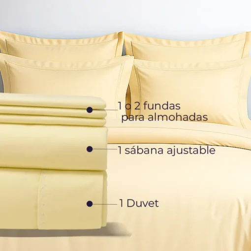 Juego de Duvet Algod n Beige 400 hilos Casa LiLe