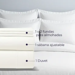 Juego de Duvet algod n blanco 200 hilos Casa LiLe