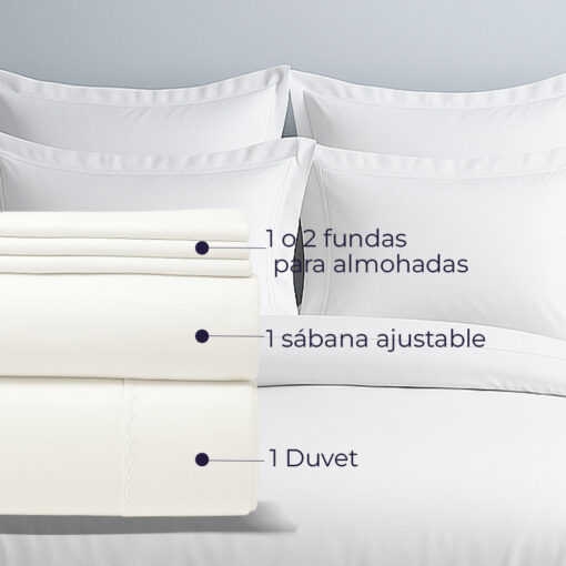 Juego de duvet algodón blanco