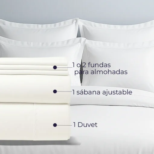 Juego de Duvet algod n blanco 200 hilos Casa LiLe