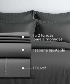 Juego de duvet algodón gris