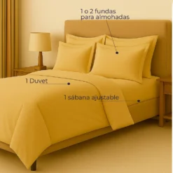 Juego de duvet oro de poli ster Casa LiLe