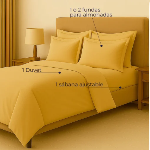 Juego de duvet oro de poli ster Casa LiLe