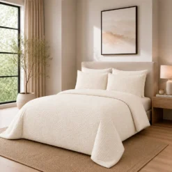 Duvet + Fundas Jacquard 300 Hilos Polialgod n Arena Dise o Geom trico Casa LiLe