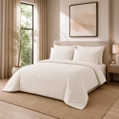 Duvet + Fundas Jacquard 300 Hilos Polialgod n Marfil L neas Finas Casa LiLe