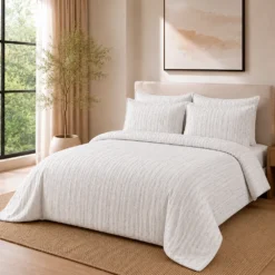 Duvet + Fundas Jacquard 300 Hilos Polialgod n Plata L neas Finas Casa LiLe