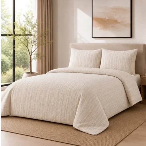 Duvet + Fundas Jacquard 300 Hilos Polialgod n Taup L neas Finas Casa LiLe