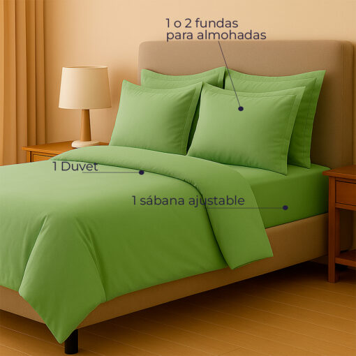 Juego de duvet verde manzana
