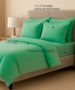 Juego de duvet verde menta