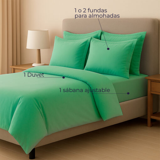 Juego de duvet verde menta