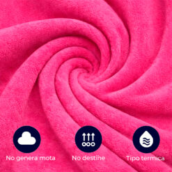 Alternative view of Cobija piel de conejo sintética Fucsia