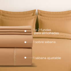 Juego de sábanas mocha