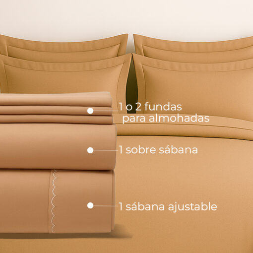 Juego de sábanas mocha