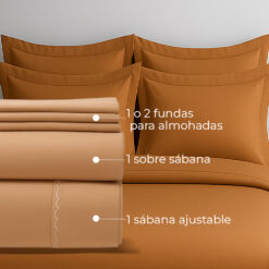 Juego de sábanas caramelo