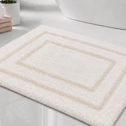 Tapete de Ba o Beige 100% Algod n 900gr 40x60cm Dise o Marco Casa LiLe