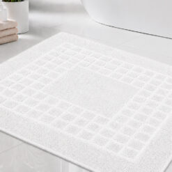 Tapete de Baño Blanco 100% Algodón 1000G | 50 x 50 cm