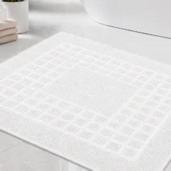Tapete de Ba o Blanco 100% Algod n 1000G | 50 x 50 cm Casa LiLe