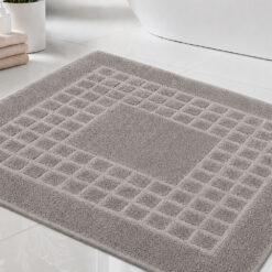 Tapete de Baño Gris 100% Algodón 1000G | 50 x 50 cm