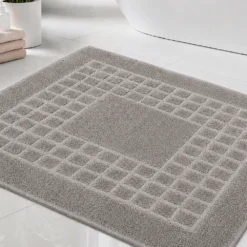 Tapete de Ba o Gris 100% Algod n 1000G | 50 x 50 cm Casa LiLe
