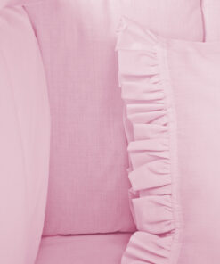 Alternative view of Juego de sábanas rosado con boleros para cuna