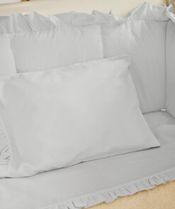 Juego de sábanas gris boleros para cuna