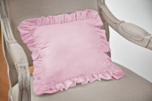 Cojín para bebé rosado con boleros de 144 hilos