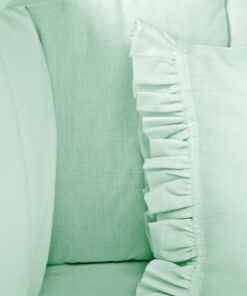 Alternative view of Juego de sábanas verde con boleros para cuna