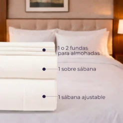 Juego de S banas Hoteleras 144 Hilos Blancas Casa LiLe
