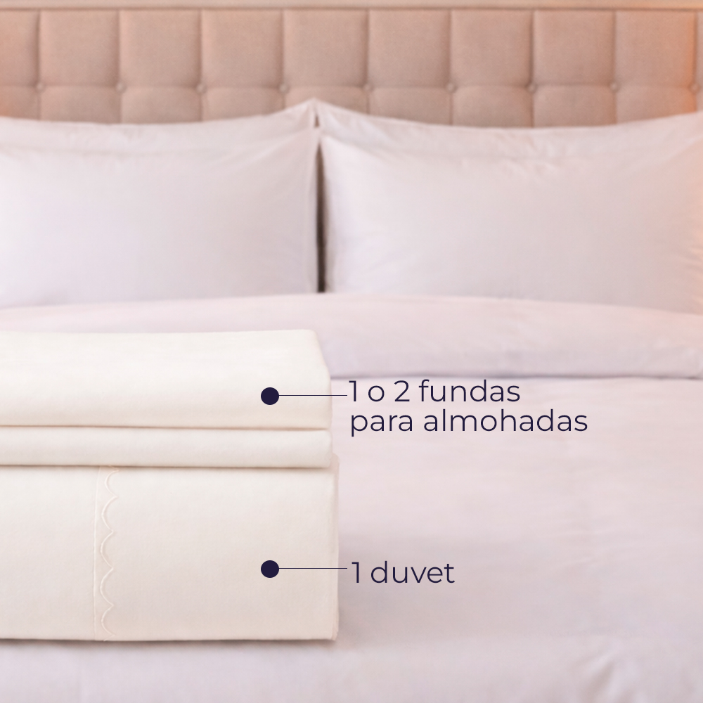 Duvet Hotelero Blanco 180 Hilos Polialgodón 50/50 + Fundas - Imagen 6