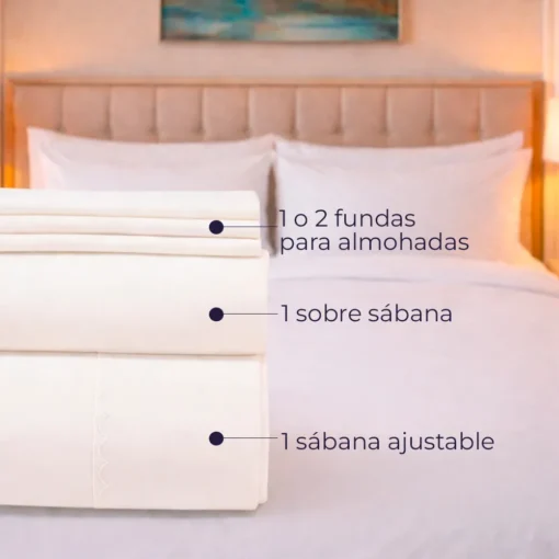 Juego de S banas Hoteleras 180 Hilos Blancas Casa LiLe