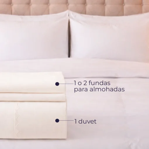 Duvet Hotelero Blanco 200 Hilos Algod n 100% + Fundas Casa LiLe