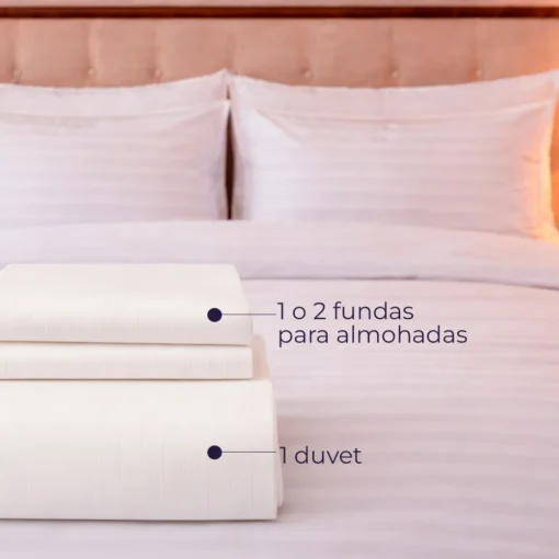 Duvet Hotelero Blanco 250 Hilos Polialgod n Premium 60/40 + Fundas Casa LiLe
