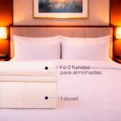 Duvet Hotelero Blanco 300 Hilos 100% Algod n + Fundas Casa LiLe