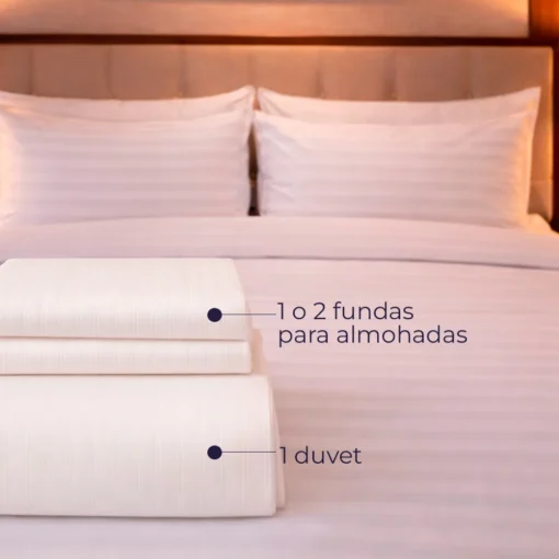 Duvet Hotelero Blanco 300 Hilos 100% Algod n Premium + Fundas Casa LiLe