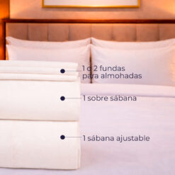 Alternative view of Juego de Sábanas Hoteleras 100% Algodón 300 Hilos Blancas