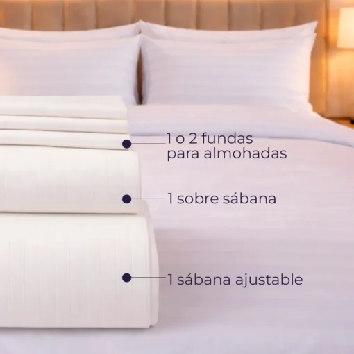 Juego de S banas Hoteleras 300 Hilos Premium Blancas Casa LiLe