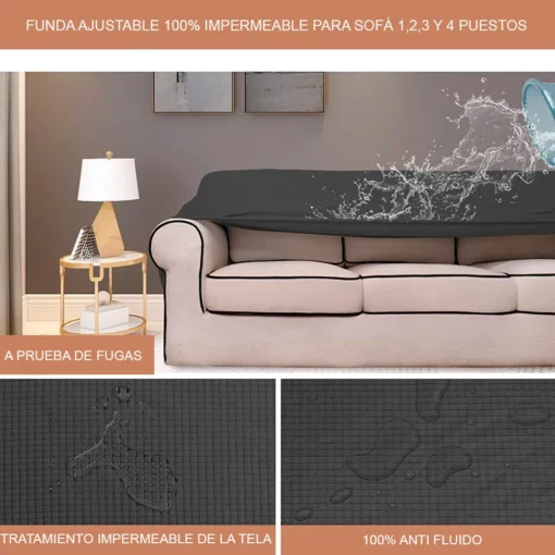 Protector de Sof Gris Impermeable Premuim Casa LiLe