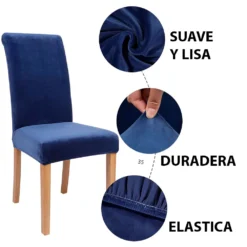 Protector de silla azul noche para comedor Casa LiLe