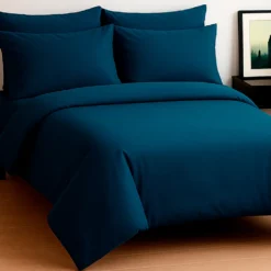 Combo Juego de Duvet 300 hilos Azul Petr leo + Plum n Casa LiLe